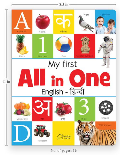 My First All in One: Bilingual Picture Book For Kids Hindi-English