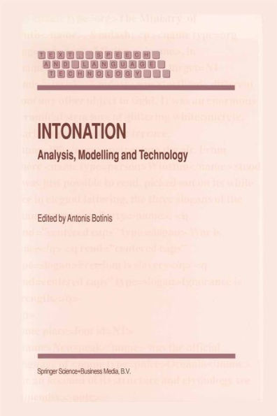 Intonation: Analysis, Modelling and Technology