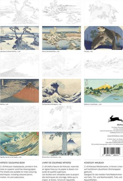 Hokusai Artists' Colouring Book