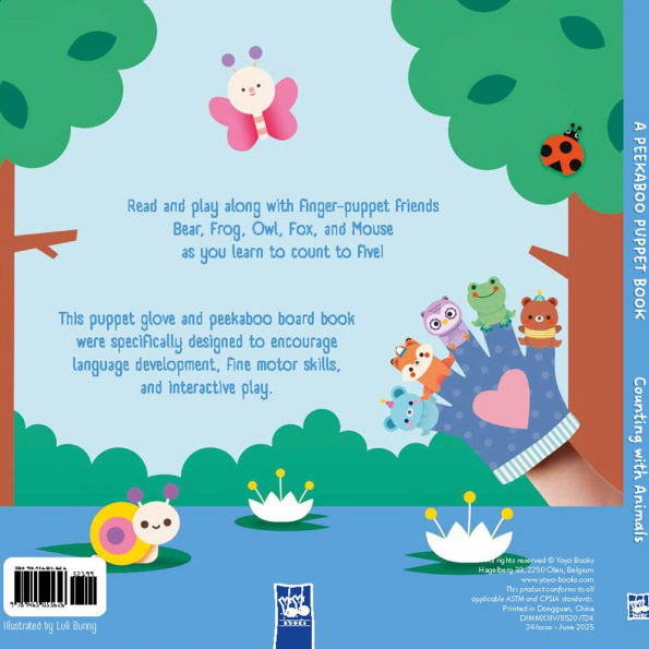 Counting with Animals: A Peekaboo Puppet Book (Includes Board Book and Glove with 5 Finger Puppets!)