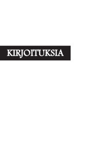 Title: Kirjoituksia, Author: Unohdetut Runoilijat