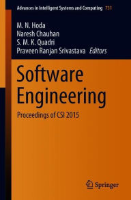 Title: Software Engineering: Proceedings of CSI 2015, Author: M. N. Hoda
