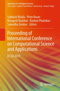 Title: Proceeding of International Conference on Computational Science and Applications: ICCSA 2019, Author: Subhash Bhalla