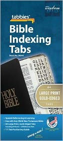 Bible Tab: Clear Tab with Gold Strip with Black Lettering in 24pt Font