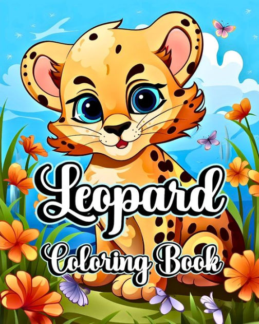 Leopard Coloring Book Wild Animals to Color for Kids and Toddlers by