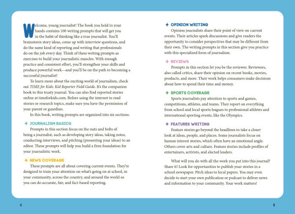 TIME for Kids: My Kid Reporter Journal: An Interactive Book of Prompts for Junior Journalists