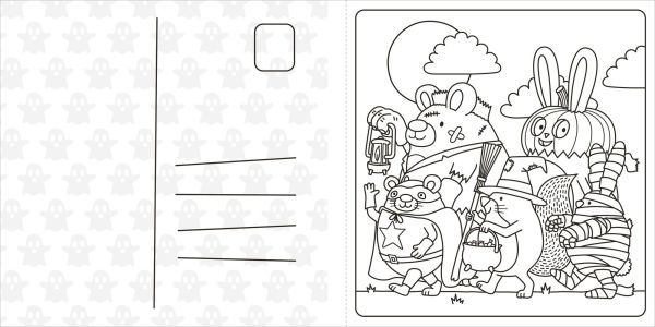Super Cuties: A Cozy Halloween Coloring Book: 30 Cute and Spooky Illustrations For All Ages
