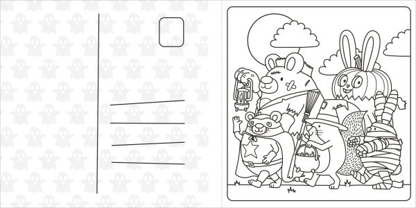 Super Cuties: A Cozy Halloween Coloring Book: 30 Cute and Spooky Illustrations For All Ages