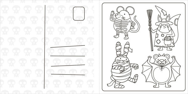 Super Cuties: A Cozy Halloween Coloring Book: 30 Cute and Spooky Illustrations For All Ages