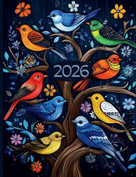 Title: 2026 Monthly Calendar Planner: 12-Month Agenda Book for Appointments, Time Management, Goal-Setting, Colorful Birds 8.5x11 Paperback, Author: Simple Cents Journals