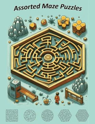 Assorted Maze Puzzle Book: Maze Activity Book for Kids and Adults of All Ages 50 Unique Puzzles