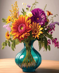 Title: Colorful Bouquet Composition Notebook Wide-Ruled Lined paper 7.5