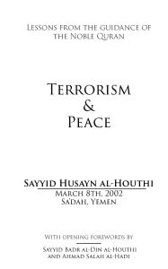 Title: Terrorism and Peace, Author: Sayyid Husayn Al-Houthi