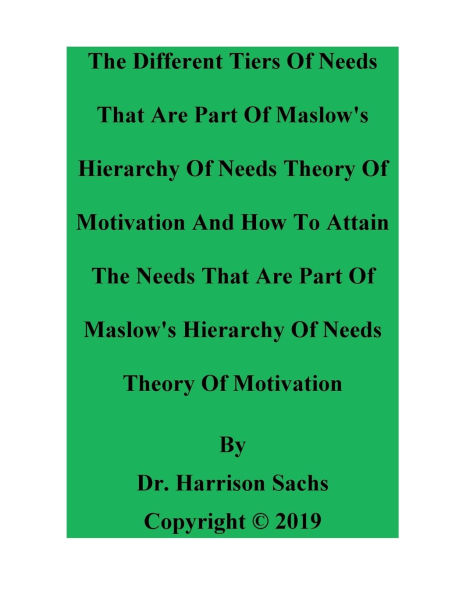 The Tiers Of Needs How To Attain The Needs That Are Part Of Maslow's Hierarchy Of Needs Theory Of Motivation