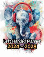 Elephant Left Handed Planner v1: 5 Year Monthly Large 60 Month Calendar Gift For People Who Love Safari Animals, Wildlife Lovers 8.5 x 11 Inches