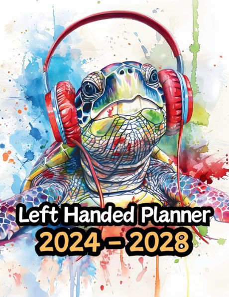 Turtle Left Handed Planner v1: 5 Year Monthly Large 60 Month Calendar Gift For People Who Love Reptiles, Marine Sea Life Lovers 8.5 x 11 Inches