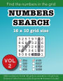 Numbers Search Volume 2: 16x10 grid size: Find the numbers in the grid:Education resources by Bounce Learning Kids