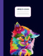 Colorful Kitty Cat College Ruled Composition Notebook: Wide Ruled Lined Paper 1 Subject Writing Journal for High School Teens College or University Students Notes