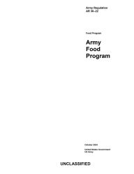 Title: Army Regulation AR 30-22 Army Food Program October 2024, Author: United States Government Us Army