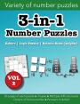 3-in-1 Number Puzzles Volume 2: Kakuro, Logic Puzzles & Balance Beam (Weights)