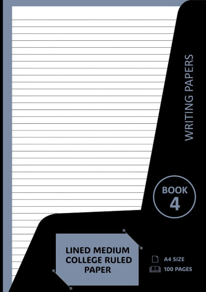 Writing Papers: Lined Medium College Ruled Paper