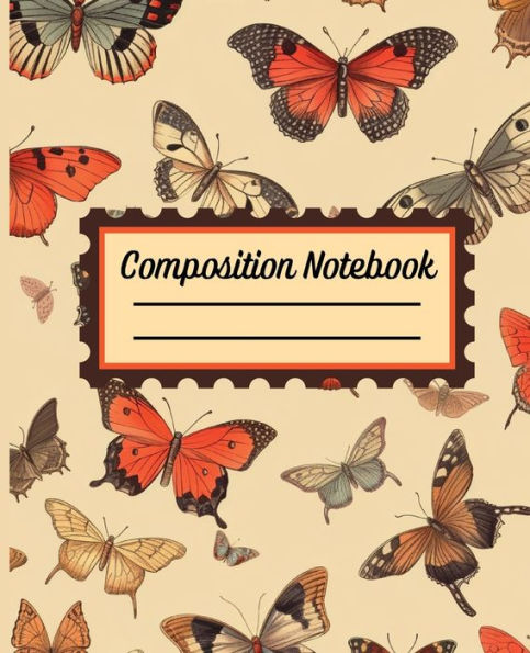 Composition Notebook College Ruled Red Butterfly: 120 Pages Ideal Journal for Nature Lovers, Students, Teachers, Women, Teens and Girls