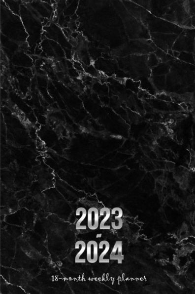 18 Month Weekly PLANNER 2023-2024 Dated Agenda Calendar Diary - Black Gemstone Marble: Daily Weekly Schedule July 2023 - Dec 2024 Organizer - Happy Office Supplies - Trendy Gift for Women Men Boss Coworker T