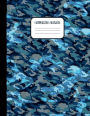 Navy Blue CAMO - College Ruled Composition Notebook - Camouflage Print Diary: Wide Ruled Lined Paper Journal for High School Teens College or University Students Notes - Happy Office Accessories