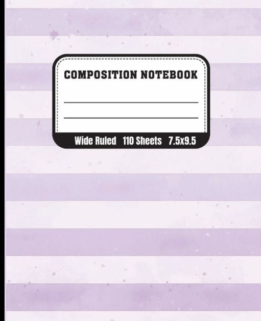 Lavender Aesthetic Wide Ruled Lined Composition Notebook, 7.5x9.5 - Great for School, Work & Creative Writing: Vintage Theme Book with Faded Strip