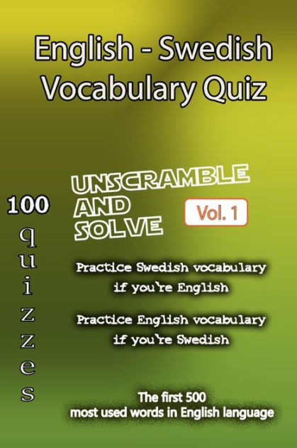 English - Swedish Vocabulary Quiz - Match The Words - Volume 1 By ...