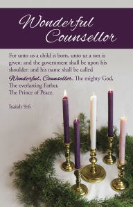 Title: Advent Bulletin: Wonderful Counsellor (Package of 100): Isaiah 9:6 (KJV), Author: Broadman Church Supplies Staff