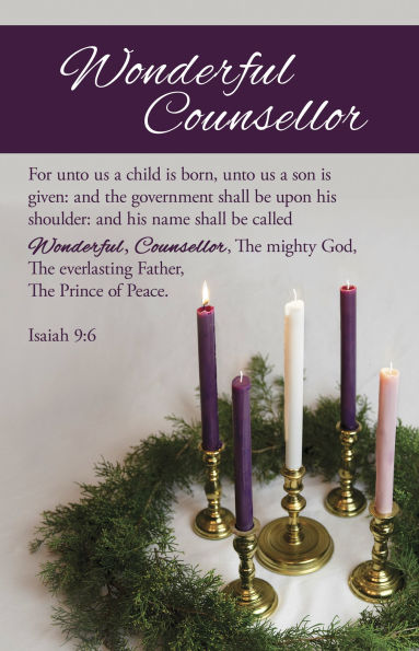 Advent Bulletin: Wonderful Counsellor (Package of 100): Isaiah 9:6 (KJV)