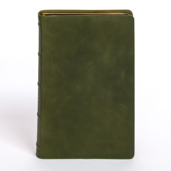 CSB Giant Print Bible, Holman Handcrafted Collection, Marbled Olive Premium Calfskin