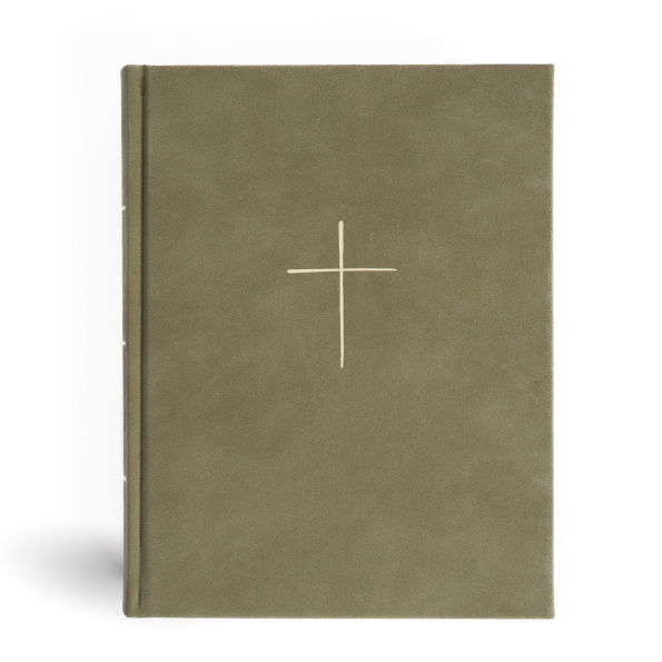 CSB Illustrator's Notetaking Bible, Large Print Edition, Sage SuedeSoft LeatherTouch Over Board