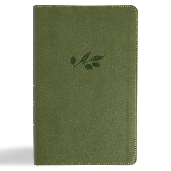 CSB Single-Column Personal Size Reference Bible, Olive LeatherTouch