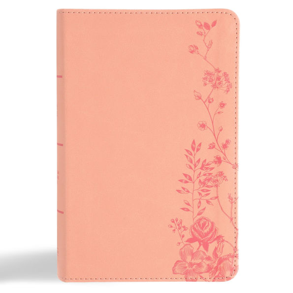 CSB Single-Column Compact Bible, Digital Study Edition, Blush Floral LeatherTouch