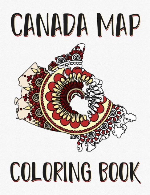 Canada Map Coloring Book Canadian Map Couloring Book With Motifs Canada Maps Coloring Pages 7756