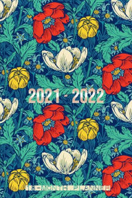 Title: 18 Month Planner 2021 - 2022 Weekly and Monthly Calendar for Women Teal Blue Floral: Yellow and Red Flowers Cover 18 Month Planner Daily Weekly Agenda 21-22 Trendy Aesthetic Gift for Mom Teen Girl Student, Author: Luxe Stationery