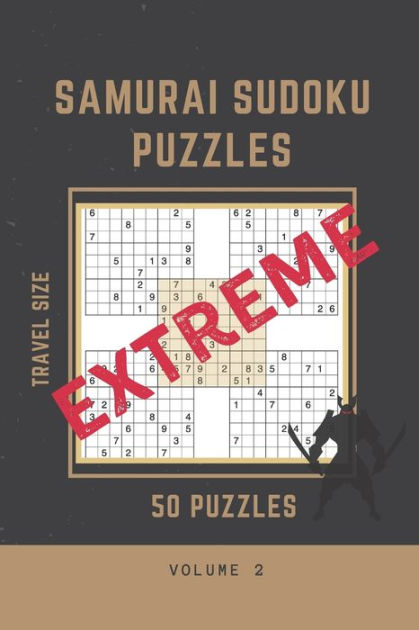 Samurai Sudoku Puzzle 50 Extremely Hard Samurai Sudoku Puzzles Travel Size 6 X 9 Book By Gwyns 6371