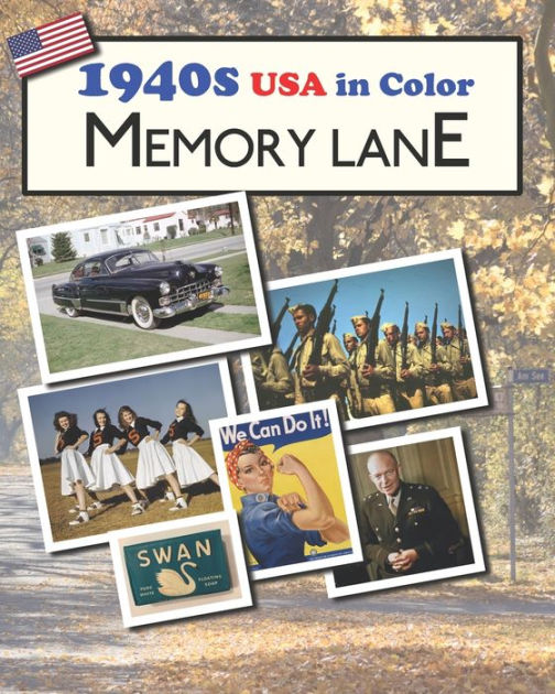 1940s USA in Color Memory Lane large print book for dementia patients