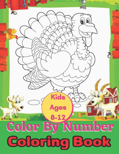 Color By Numbers Coloring Book For Kids Ages 8-12: Animals