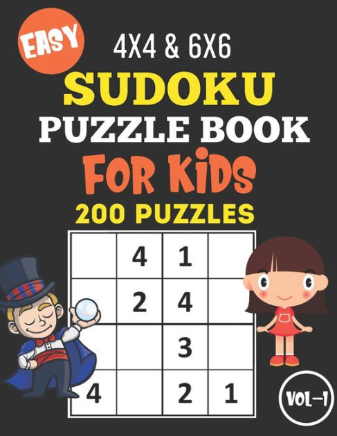 Two 4x4 sudoku for kids to print: Level Beginner, No. 1 and No. 2.