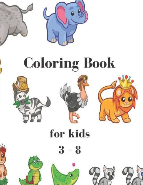 coloring book: for kids 3 - 8: 8.5 x 11 inch sized pages 50 for easy