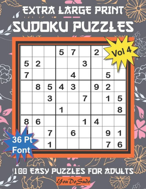 Extra Large Print Sudoku Puzzles: 100 Easy Puzzles for Adults and