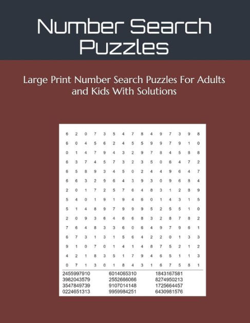 Number Search Puzzles: Large Print Number Search Puzzles For Adults and