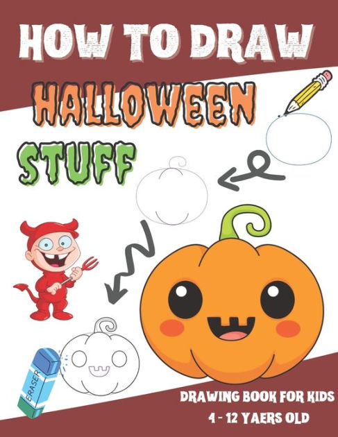 Sketch Book: Halloween Gifts for School Girls: Happy Halloween Witch Spell  and Bats Orange: Large Sketchbook: Perfect Gift For Crea (Paperback)