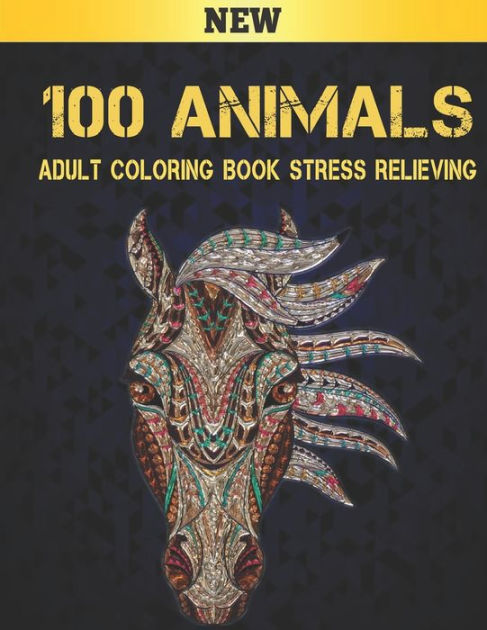 Adult Coloring Books for Women Big Print - 100 Animals (Paperback)