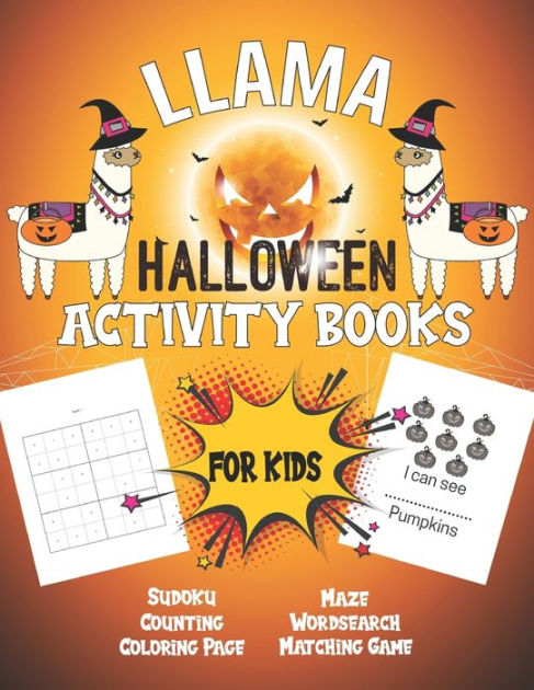 Halloween Activity Book Coloring Mazes Sudoku Word search Find