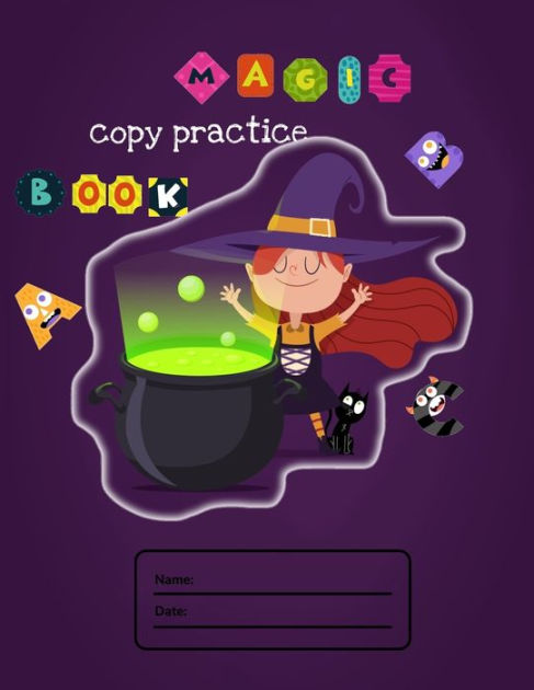 Halloween Magic Practice Copybook With Magic Pens For Students, A4