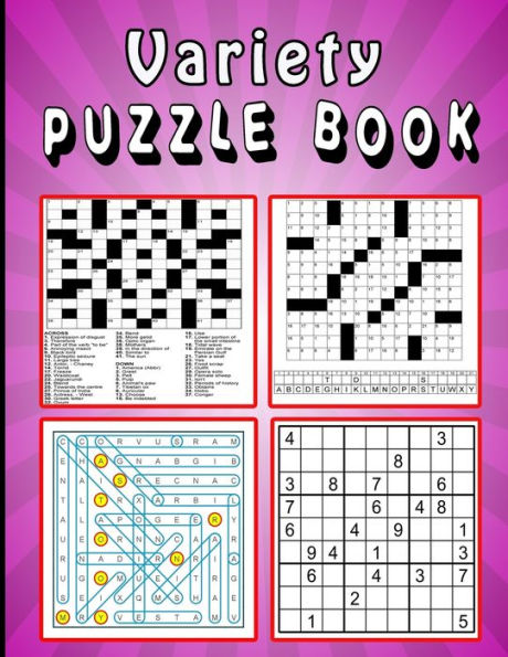 Variety Puzzle book: Large print Puzzle book! Soduko , word search , CodeWord and CrossWord 111 pages